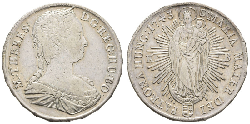 Europa und Übersee Ungarn
 Taler, 1743, Maria Theresia, Kremnitz, Dav. 1126, Ey...