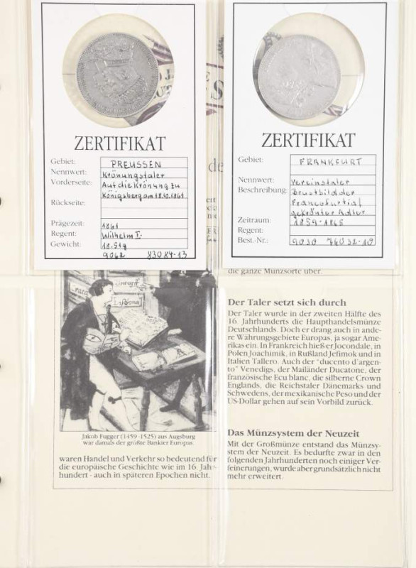 Sammlungen und Nachlässe Deutsche Münzen bis 1871
 Sammlung von Talern und Dopp...