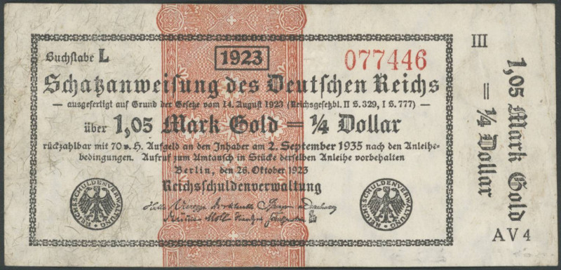 Banknoten Deutsche Reichsbanknoten 1874-1945
 Schatzanweisung des Deutschen Rei...