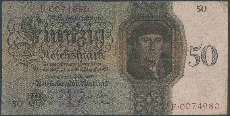 Banknoten Deutsche Reichsbanknoten 1874-1945
 Reichsbankdirektorium, 3 Noten: 5...