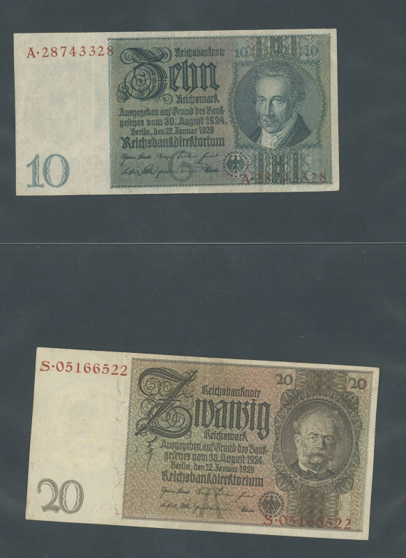 Banknoten Deutsche Reichsbanknoten 1874-1945
 Deutsche Reichsbank 1924-1945, Lo...