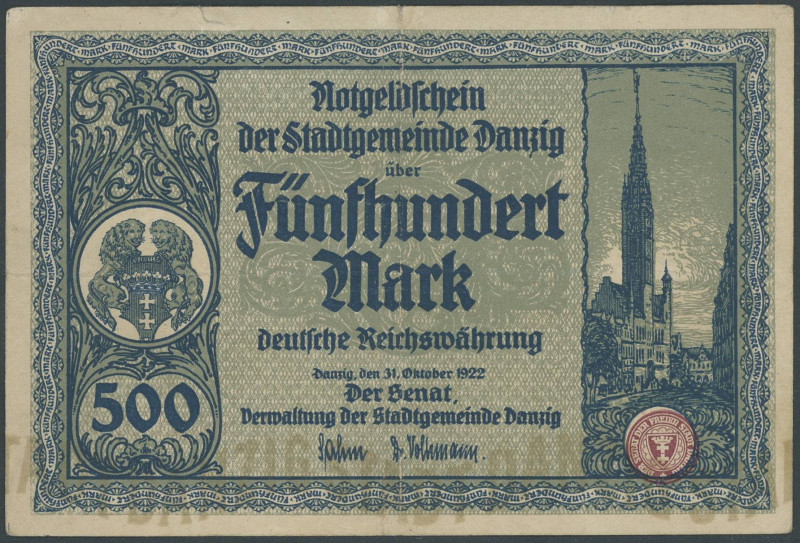 Banknoten Geldscheine selbständ./besetzter deutscher Gebiete
 Stadtgemeinde Dan...