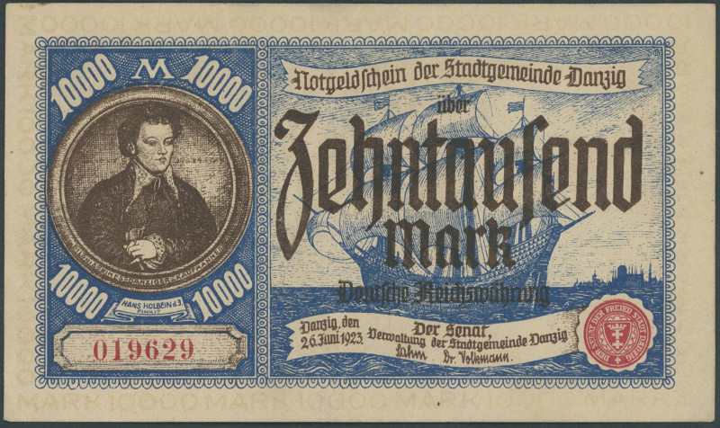 Banknoten Geldscheine selbständ./besetzter deutscher Gebiete
 Stadtgemeinde Dan...