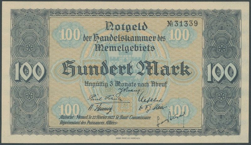 Banknoten Geldscheine selbständ./besetzter deutscher Gebiete
 Memel, 1/2 Mark -...