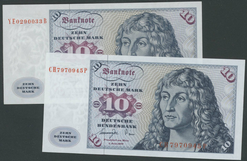 Banknoten Geldscheine Deutsche Bundesbank
 BRD, Serie BBk IA (Gemäldeserie)1977...