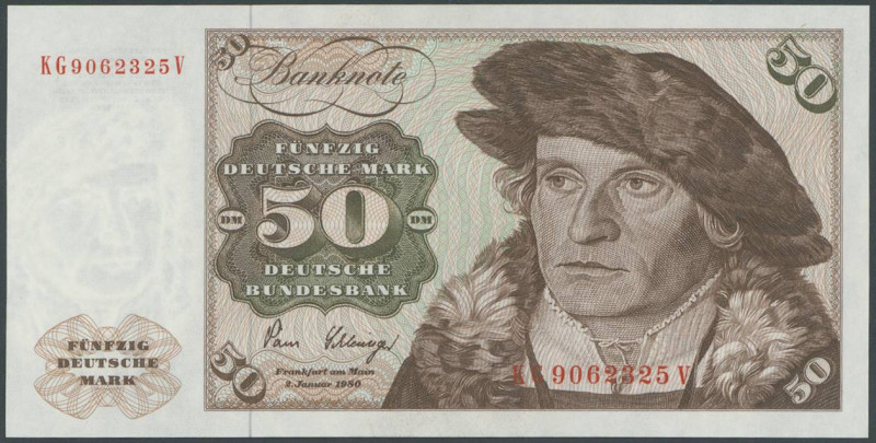 Banknoten Geldscheine Deutsche Bundesbank
 50 Deutsche Mark 2.1.1980, Ser KG/V ...