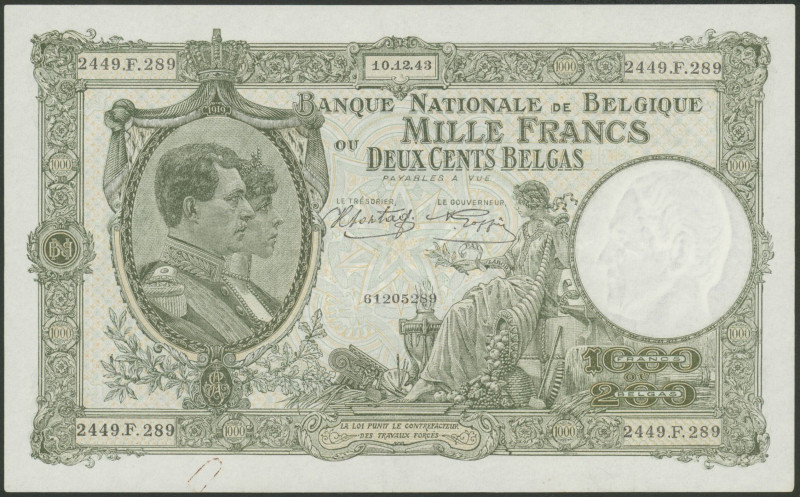 Banknoten Banknoten Europa
 Belgien, I und II. WK, Lot 19 St.: 1 Frank 1915-191...