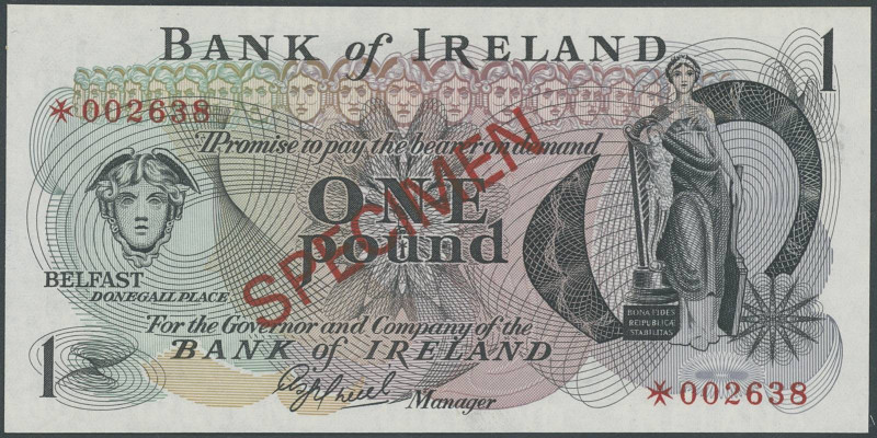 Banknoten Banknoten Europa
 Nordirland, Belfast, Bank of Ireland, Specimen, 1, ...