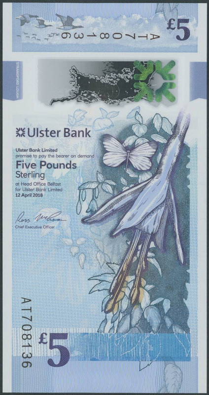 Banknoten Banknoten Europa
 Nordirland, Ulster Bank, 4 St.: 5 und10 Pounds 12.4...