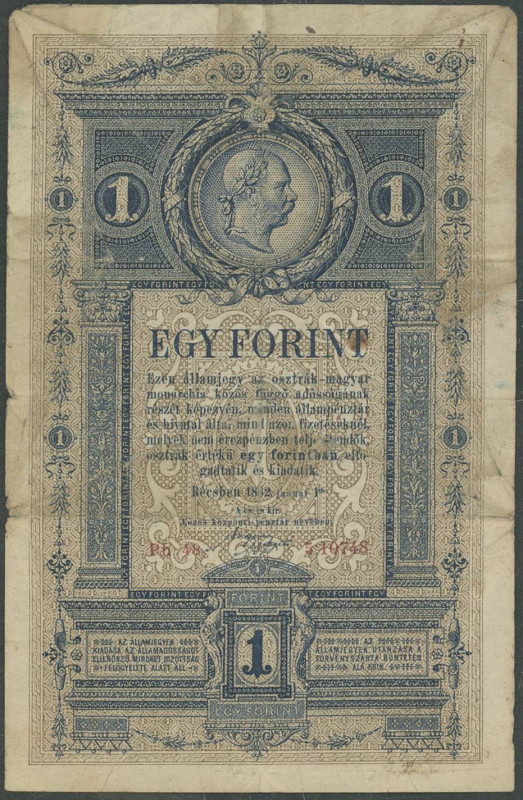 Banknoten Banknoten Europa
 Reichs-Central-Casse, 1 Gulden 1.1.1882 (2x), K&K 1...