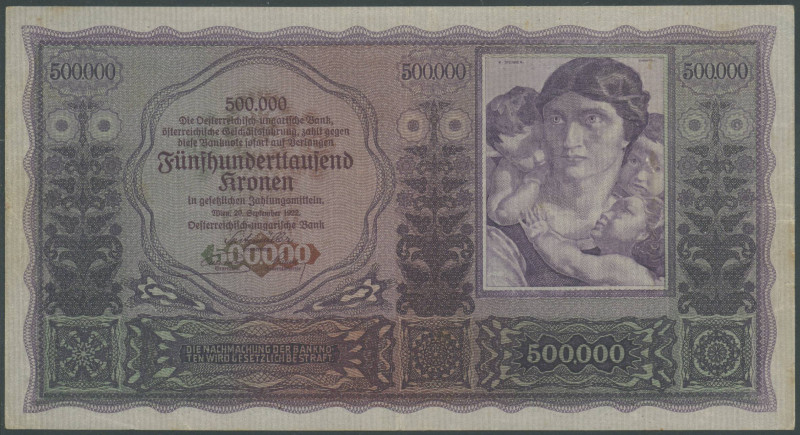 Banknoten Banknoten Europa
 Österreichisch-ungarische Bank, 500.000 Kronen 20.9...