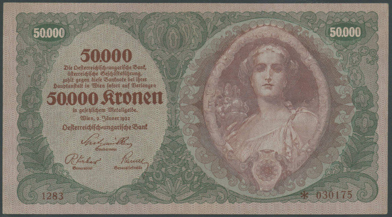 Banknoten Banknoten Europa
 Österreichisch-ungarische Bank 50.000 Kronen 2.1.19...