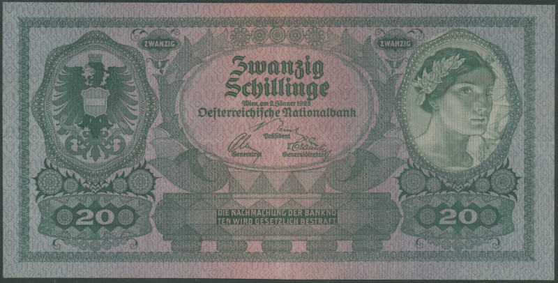 Banknoten Banknoten Europa
 Österreich, 20 Schillinge 2.1.1925, K&K 180/Richter...