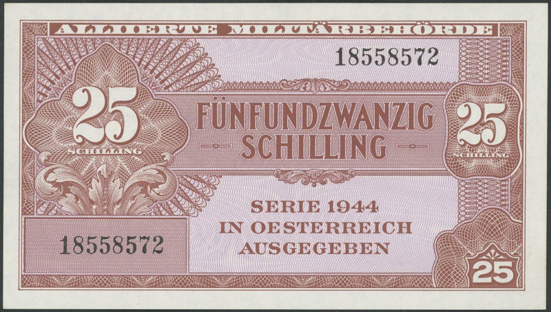 Banknoten Banknoten Europa
 Österreich, Alliierte Militärbehörde, 25 Schilling ...