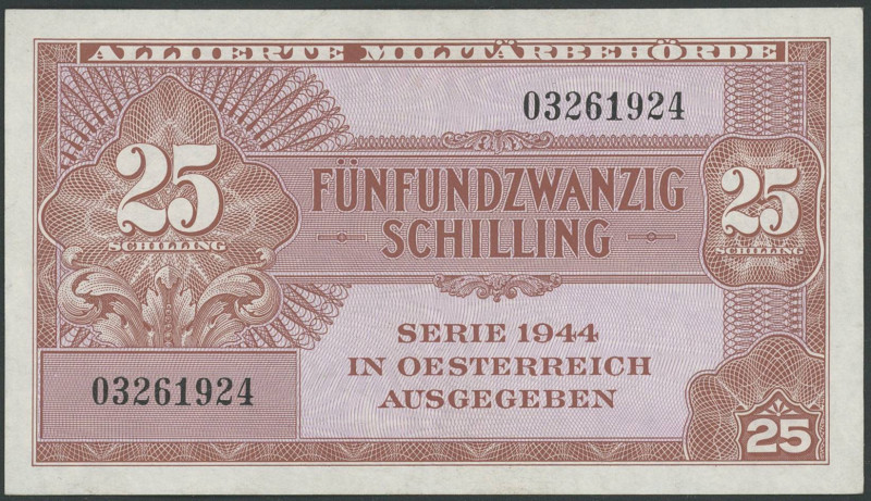 Banknoten Banknoten Europa
 Österreich, Alliierte Militärbehörde, 25 Schilling ...