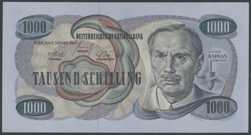 Banknoten Banknoten Europa
 Österreich, II. Republik, 1000 Schilling 2.1.1961, ...