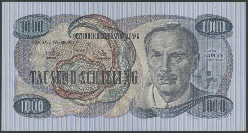 Banknoten Banknoten Europa
 Österreich, II. Republik, 1000 Schilling 2.1.1961, ...