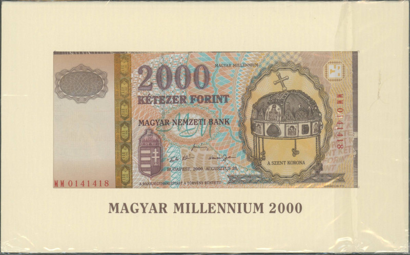 Banknoten Banknoten Europa
 Ungarn, 2000 Forint 20.8.2000, Ser. MM0141418 in or...