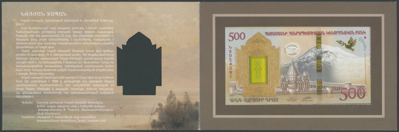 Banknoten Banknoten Asien
 Armenien, 4x 500 Dram 2017 Arche Noah/ Berg Ararat, ...