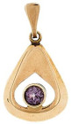 Halsschmuck Anhänger
 Feiner triangulärer Anhänger mit Amethyst, 585 Gelbgold gestempelt zus. " GS", ca.1,27g, 14,5x 12,4mm,