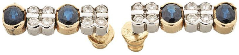 Ohrschmuck Ohrstecker
 Saphir-Brillant-Ohrstecker, 750 Gold, bicolor, 20,5 x 6,...