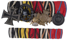 Deutsche Ordenspangen bis 1933
 Ordensspange mit 5 Auszeichnungen, dabei Preußen Eisernes Kreuz 1914 2. Klasse, Verwundetenabzeichen für die Armee un...