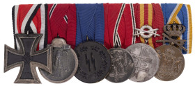 Ordenspangen 3. Reich 2. Weltkrieg
 Ordensspange mit 6 Auszeichnungen, dabei Eisernes Kreuz 1939 2. Klasse, Ostmedaille, SS-Dienstauszeichnung 4. Stu...