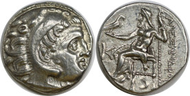 Griechische Münzen, MACEDONIA. Alexander III. „der Große“ (336-323 v. Chr.). Drachme. 4,37 g. 17,0 mm. Stempelglanz