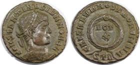 Römische Münzen, MÜNZEN DER RÖMISCHEN KAISERZEIT. Constantinus II. (337-340 n. Chr). Follis. (2,92 g. 19 mm) Vs.: Kopf mit Lorbeerkranz n. r. Rs.: Kra...