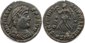 Römische Münzen, MÜNZEN DER RÖMISCHEN KAISERZEIT. Valens (364-378 n. Chr). Follis 367-375 n. Chr., Siscia. (2.92 g. 18 mm) Vs.: D N VALENS PF AVG, Dra...