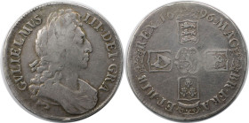 Europäische Münzen und Medaillen, Großbritannien / Vereinigtes Königreich / UK / United Kingdom. William III. (1694-1702). 1 Crown 1696. Silber. KM 48...