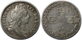 Europäische Münzen und Medaillen, Großbritannien / Vereinigtes Königreich / UK / United Kingdom. William III. (1694-1702). Sixpence (6 Pence) 1696. Si...