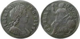 Europäische Münzen und Medaillen, Großbritannien / Vereinigtes Königreich / UK / United Kingdom. William III. (1694-1702). 1/2 Penny 1699. Kupfer. KM ...