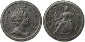 Europäische Münzen und Medaillen, Großbritannien / Vereinigtes Königreich / UK / United Kingdom. George I. (1714-1727). 1/2 Penny 1718. Kupfer. KM 549...