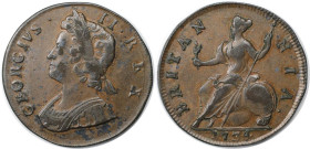 Europäische Münzen und Medaillen, Großbritannien / Vereinigtes Königreich / UK / United Kingdom. George II. (1727-1760). 1/2 Penny 1734. Kupfer. KM 56...