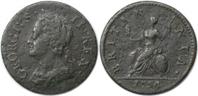 Europäische Münzen und Medaillen, Großbritannien / Vereinigtes Königreich / UK / United Kingdom. George II. (1727-1760). Farthing 1754. Kupfer. KM 581...