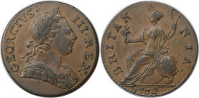 Europäische Münzen und Medaillen, Großbritannien / Vereinigtes Königreich / UK / United Kingdom. George III. (1760-1820). 1/2 Penny 1772. Kupfer. KM 6...