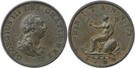 Europäische Münzen und Medaillen, Großbritannien / Vereinigtes Königreich / UK / United Kingdom. George III. (1760-1820). 1/2 Penny 1799. Kupfer. KM 6...