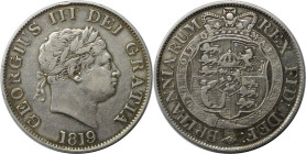 Europäische Münzen und Medaillen, Großbritannien / Vereinigtes Königreich / UK / United Kingdom. George III. (1760-1820). 1/2 Crown 1819. Silber. Spin...