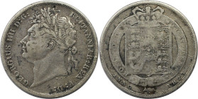 Europäische Münzen und Medaillen, Großbritannien / Vereinigtes Königreich / UK / United Kingdom. George IV. (1820-1830). 1 Shilling 1823. Silber. KM 6...