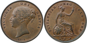 Europäische Münzen und Medaillen, Großbritannien / Vereinigtes Königreich / UK / United Kingdom. Victoria (1837-1901). 1 Penny 1854. Kupfer. KM 739, S...