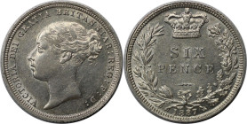 Europäische Münzen und Medaillen, Großbritannien / Vereinigtes Königreich / UK / United Kingdom. Victoria (1837-1901). Sixpence (6 Pence) 1887. Silber...