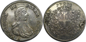 Europäische Münzen und Medaillen, Malta. Emmanuel de Rohan. 1 Scudo 1796. Silber. 11,92 g. KM 342. Schön-sehr schön. Patina. Rückseite von der Brosche...