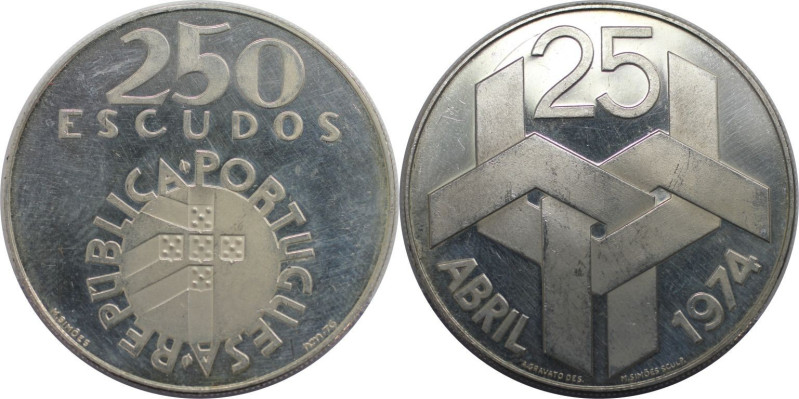 Europäische Münzen und Medaillen, Portugal. Nelkenrevolution. 250 Escudos 1976. ...