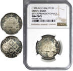Europäische Münzen und Medaillen, Tschechoslowakei / Czechoslovakia. Silbermedaille zu 3 Dukaten (1972), von Kolarsky. "Crown Jewels". NGC MS 67 DPL
