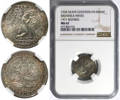 Europäische Münzen und Medaillen, Tschechoslowakei / Czechoslovakia. Wiedereröffnung des Kremnitzer Bergbaus. Silbermedaille zu 1 Dukat 1934 Restrike ...