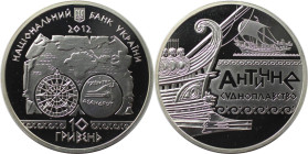 Europäische Münzen und Medaillen, Ukraine. "Antike Navigation". 10 Hryven 2012. 33,62 g. 0.925 Silber. 1 OZ. KM 665. Polierte Platte