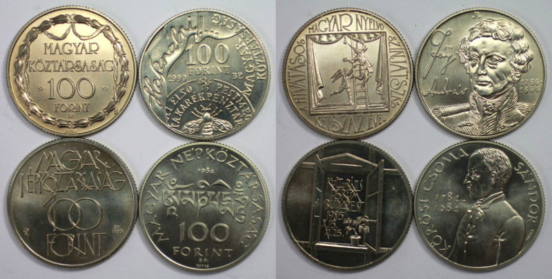 Europäische Münzen und Medaillen, Ungarn / Hungary, Lots und Sammlungen. 4 x 100...