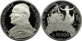 Europäische Münzen und Medaillen, Vatikan. Johannes Paul II. 10000 Lire 1997. 22,0 g. 0.835 Silber. 0.59 OZ. KM 319. Polierte Platte