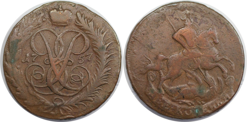 Russische Münzen und Medaillen, Elizabeth (1741-1762). 2 Kopeken 1757. Kupfer. S...